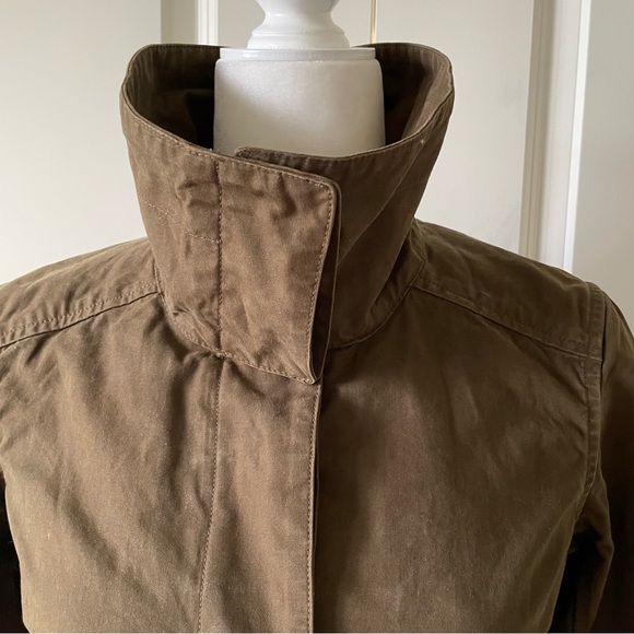 Aether Outlook Olive Green Button Front Cotton Field Jacket - Picture 11 of 16